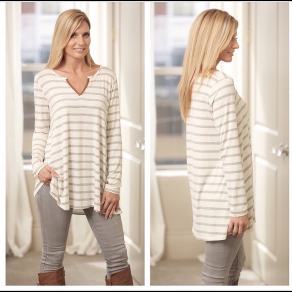 Grey beyond basic striped tunic - Picture 5 of 6