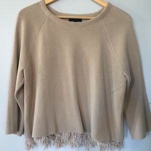 J.Crew Heather Camel Fringe Sweater