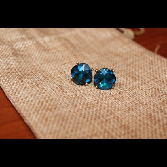 Large Blue Stone Earrings - Picture 1 of 1