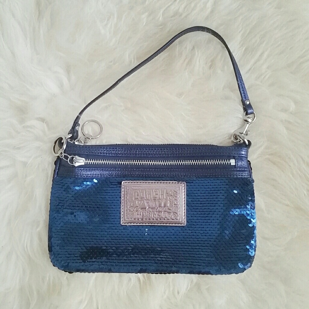Sequin Coach clutch purse