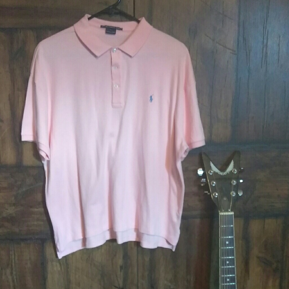 Pink Ralph Lauren sport polo with blue horse