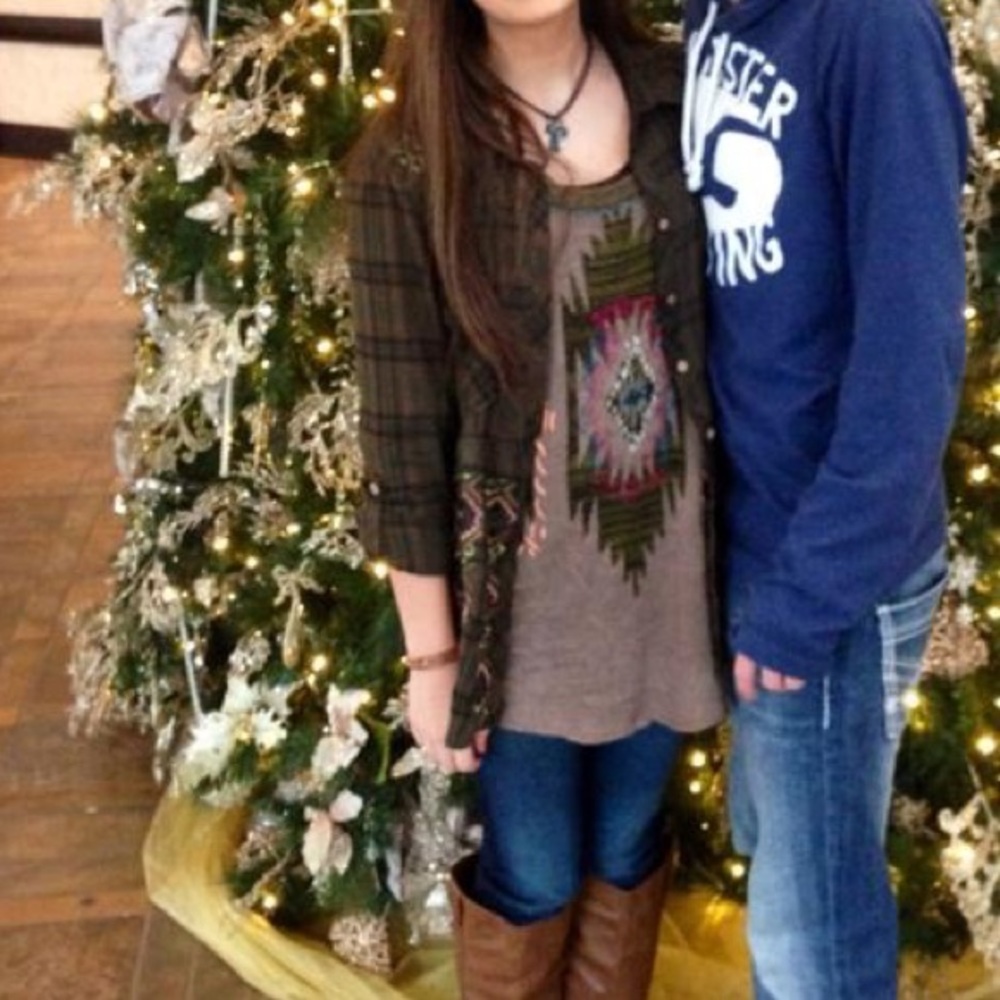 BKE Button Up and Sweater Top