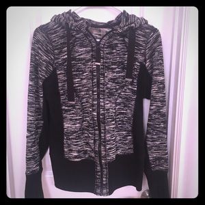 Zella black/white space dye full zip hoodie- small Zella black/white space dye full zip hoodie- small