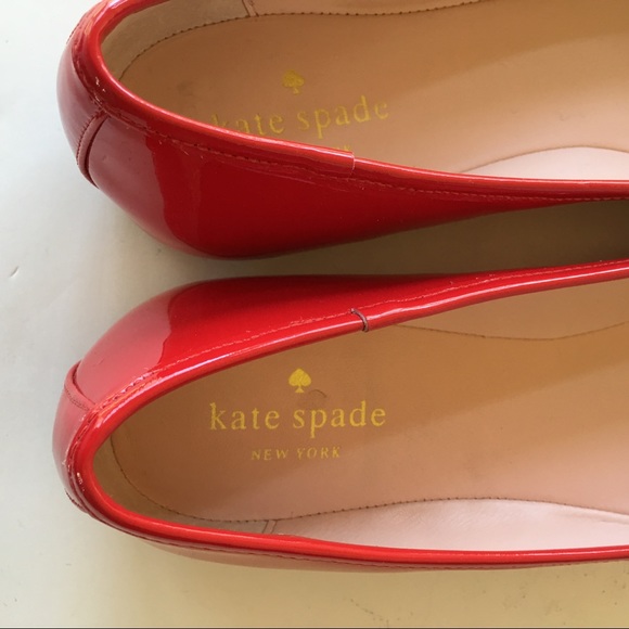 (Sold)NEW KATE SPADE red patent bow ballet - Picture 3 of 7
