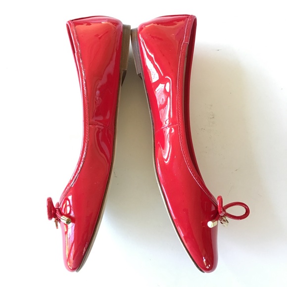 (Sold)NEW KATE SPADE red patent bow ballet - Picture 5 of 7