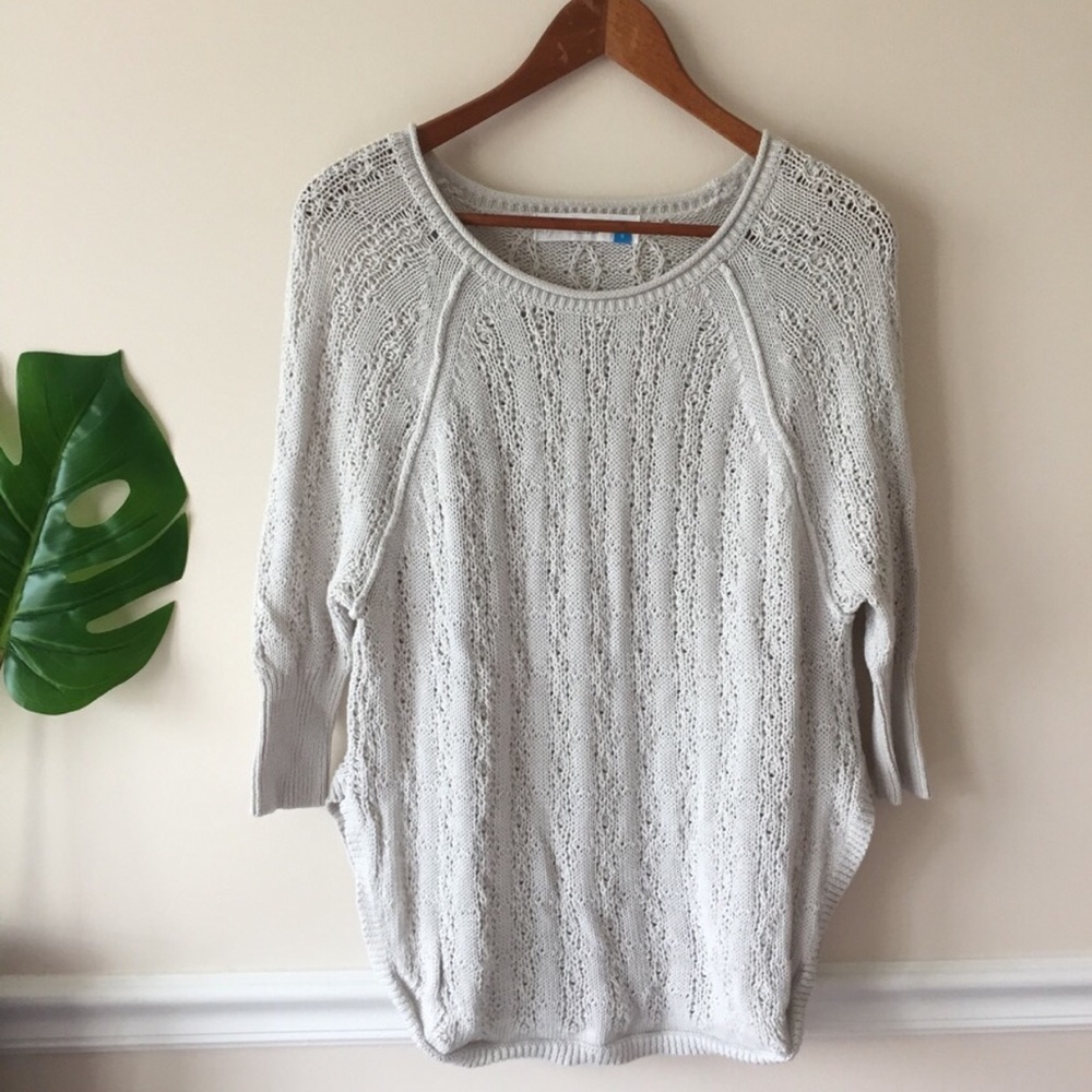 Anthropologie • Sparrow Grey Openknit Top