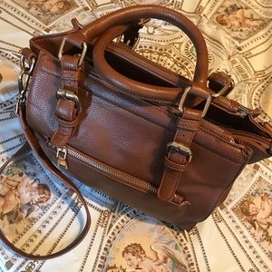 Satchel Purse - Brown Pleather