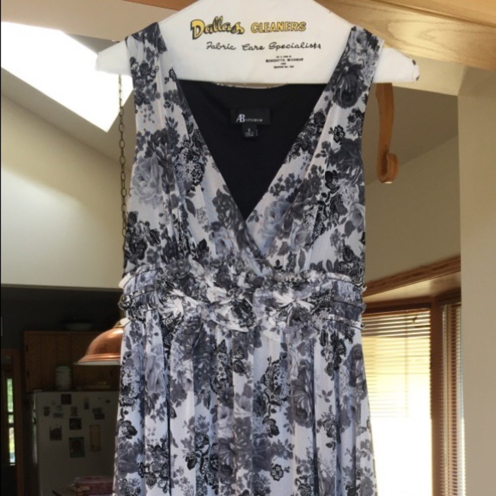 Black and white floral dress