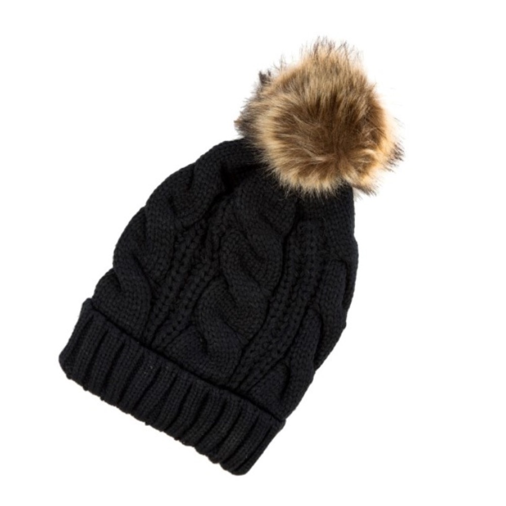 Winter is Coming Pom Pom Hat -- Black