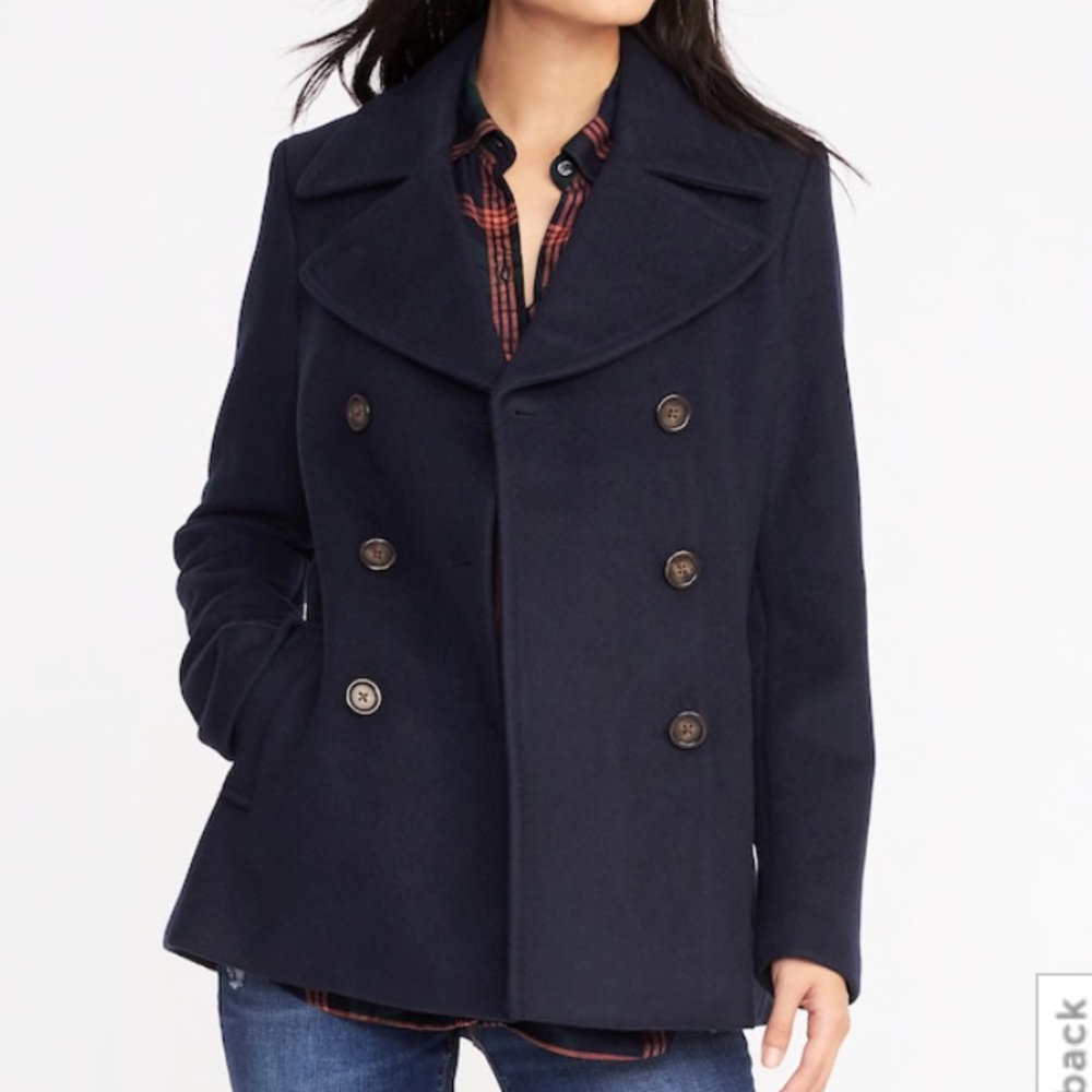 Old Navy ink blue pea coat