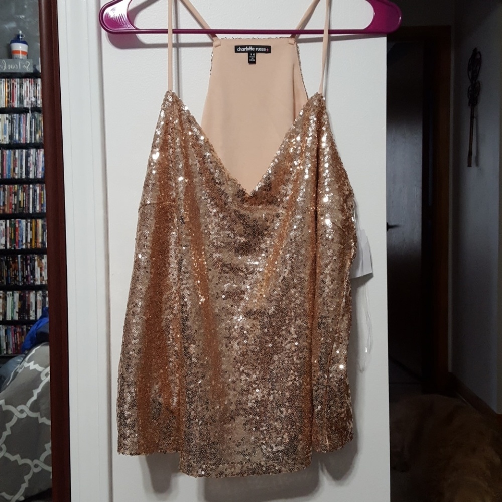 Charlotte Russe NWT Sequin Tank 1X