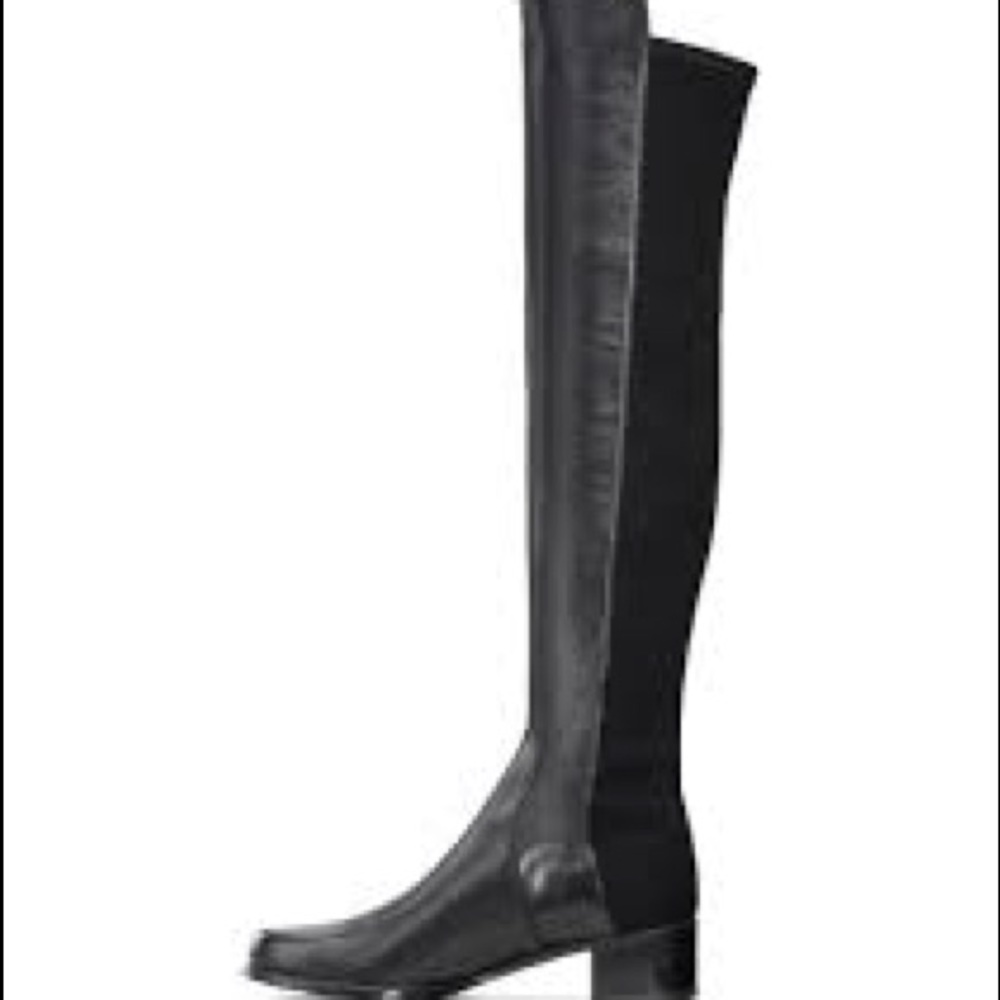 Stuart Weitzman black leather Reserve boots
