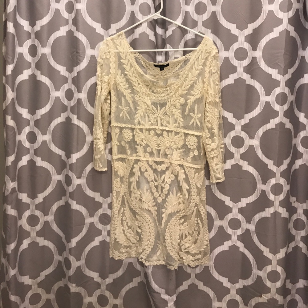Cream sheer dress