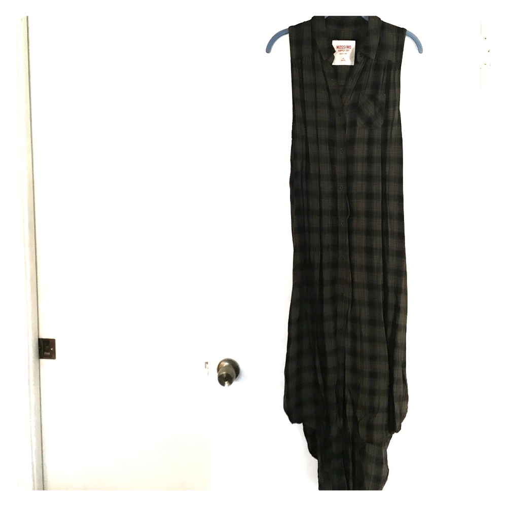 Mossimo Plaid Long Casual Dress - High Low