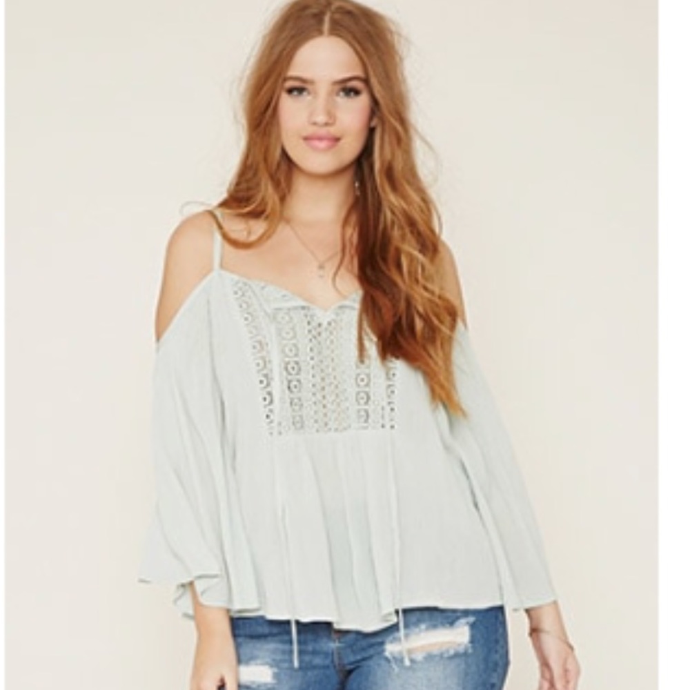 Forever 21 2x boho peasant top