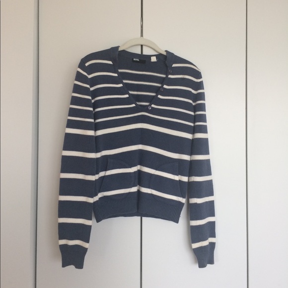 Blue and White Striped BDG Sweater - Picture 4 of 4