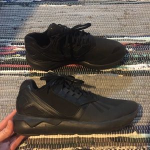 All Black Adidas Tubular Runner W Sz 9