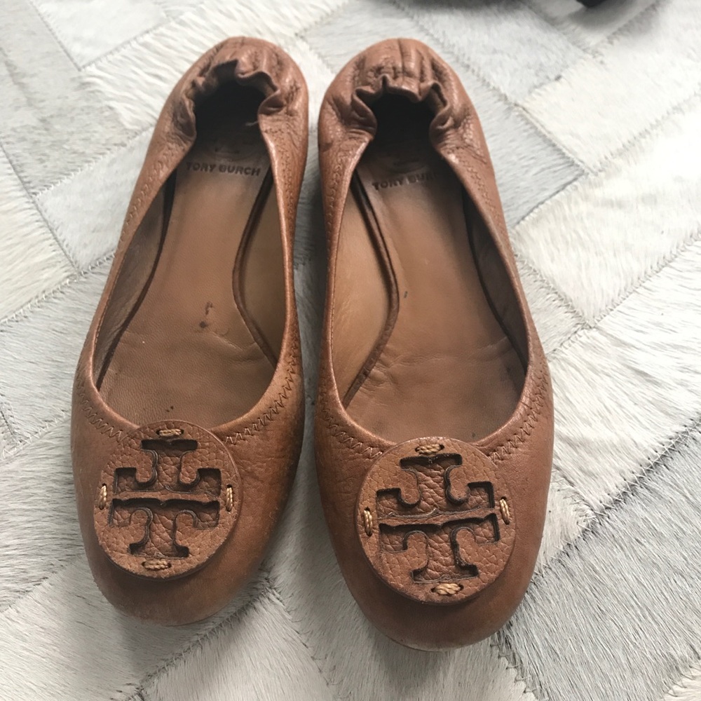Tory Burch brown leather flats