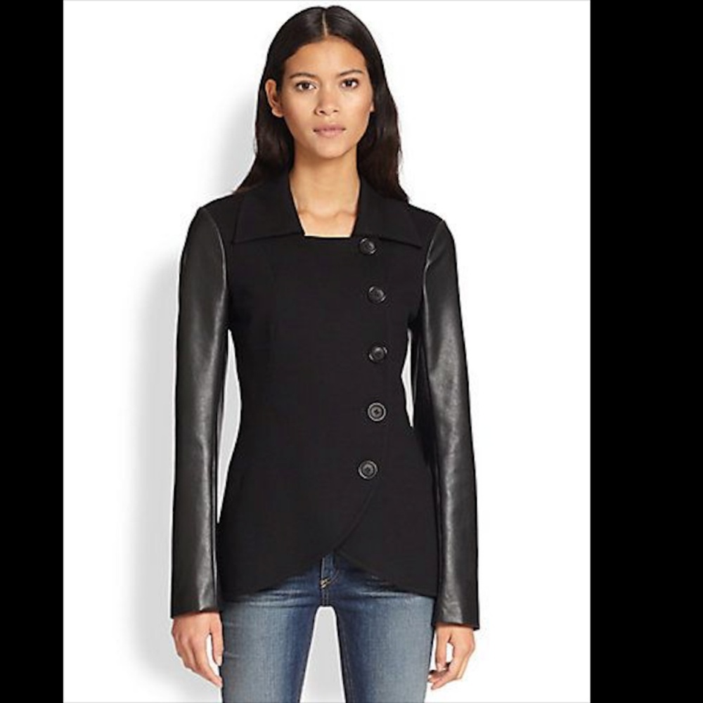 Bailey 44 Faux Leather Double Breasted Jacket