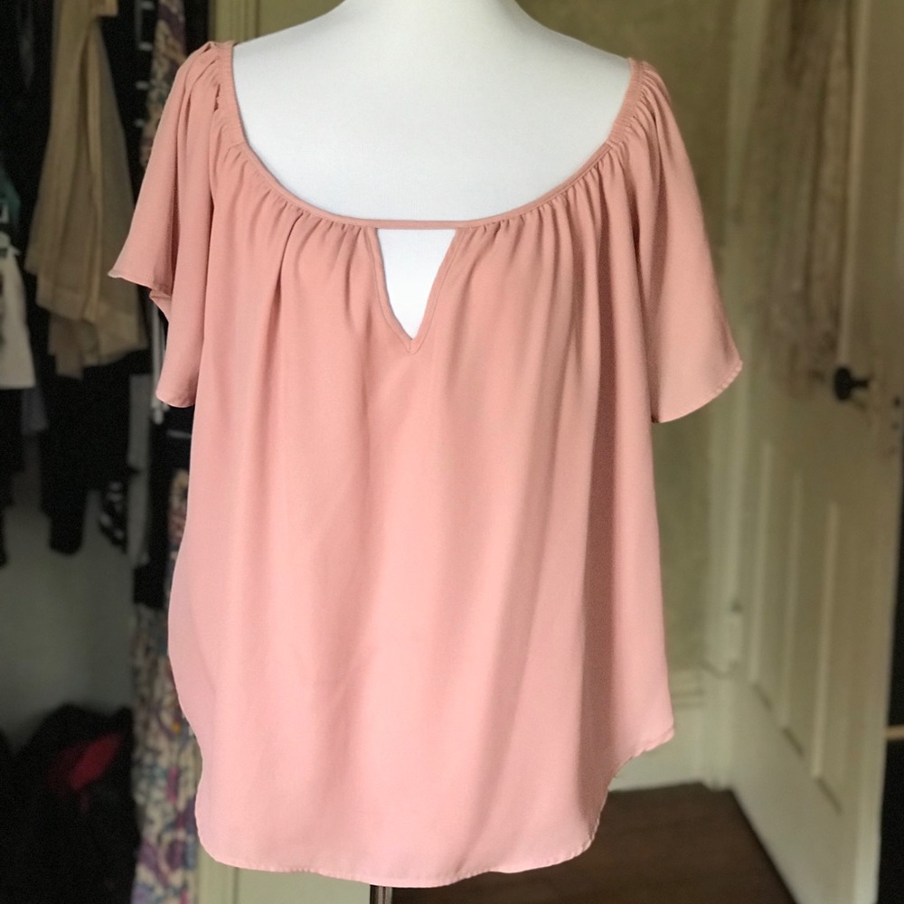 Charlotte Russe Blush Off Shoulder Top 1X