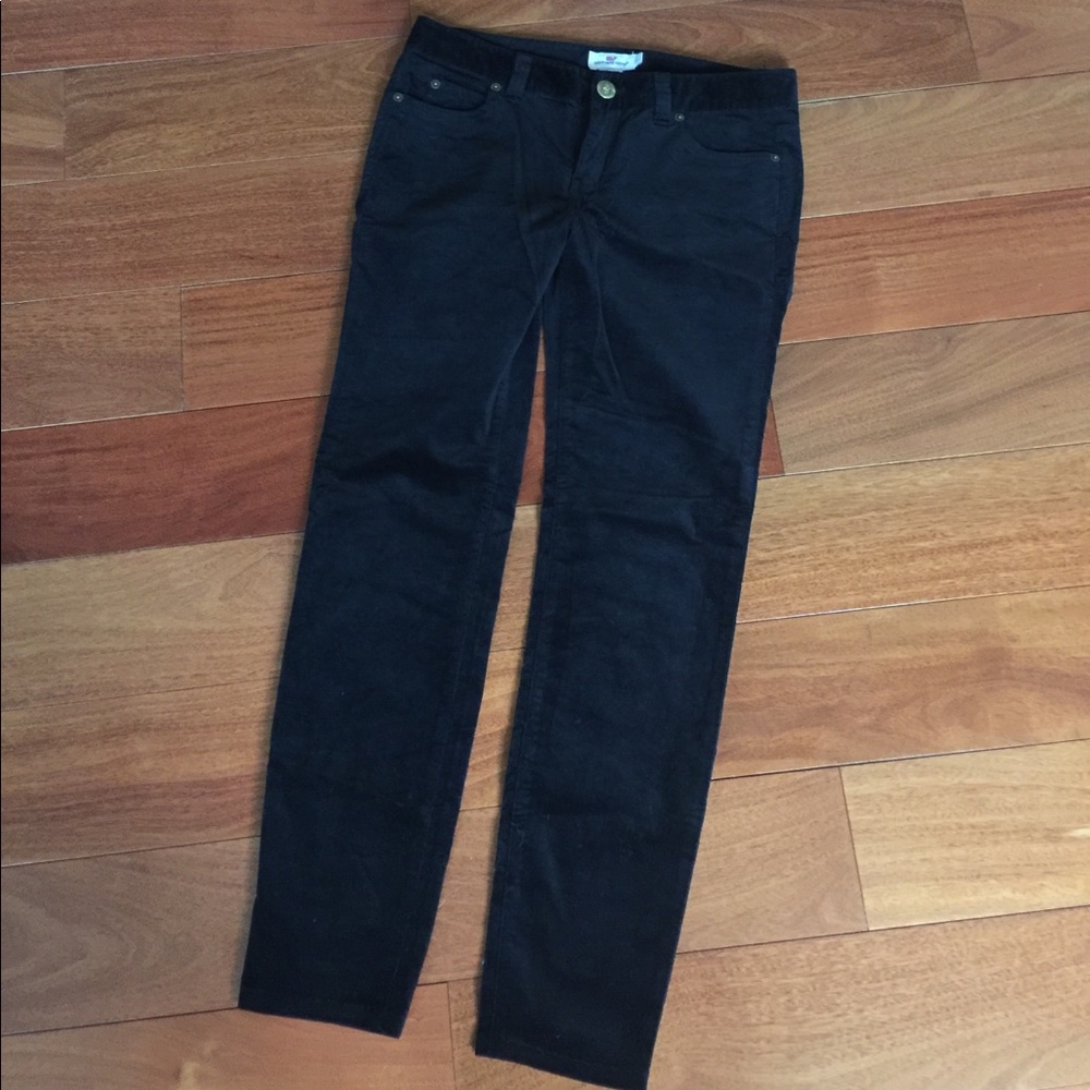 Vineyard Vines Black Velvet Pants. Size 2