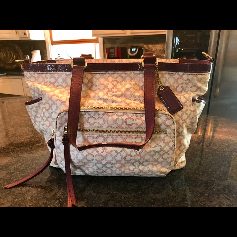 Coach canvas shoulder tote