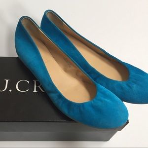 J.Crew Cece Suede Ballet Flats in Azure