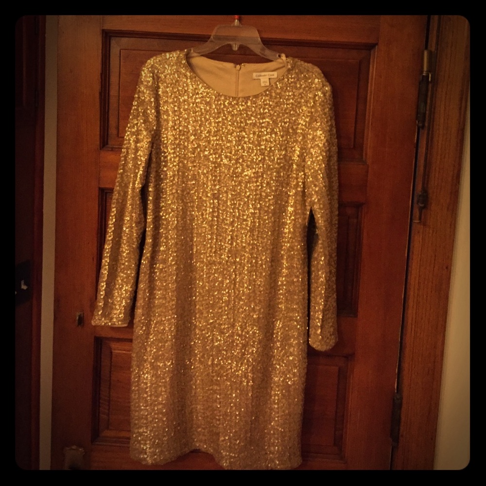 Gold sequin dress