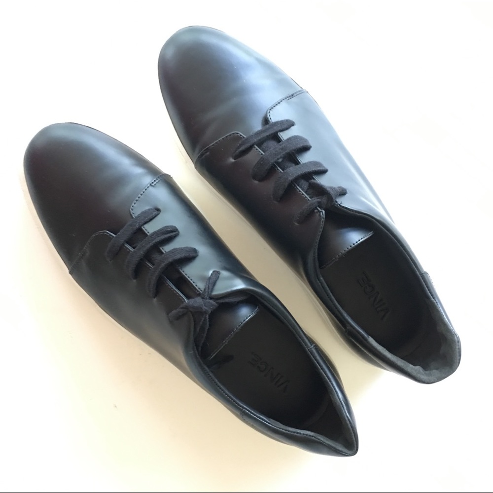 NEW VINCE black white sneakers platform shoes 9