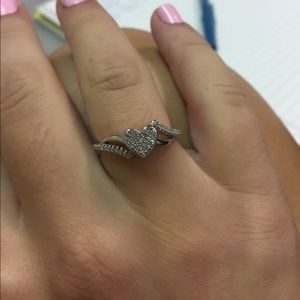 Sterling Silver Diamond Accent Heart Ring - Sz 7