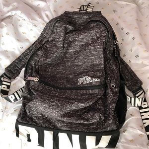 PINK grey and black backpack