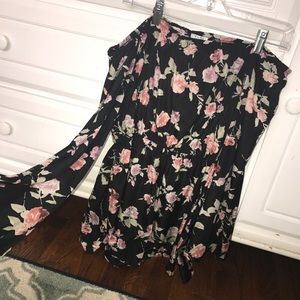 Tobi Floral Off-the-Shoulder Romper