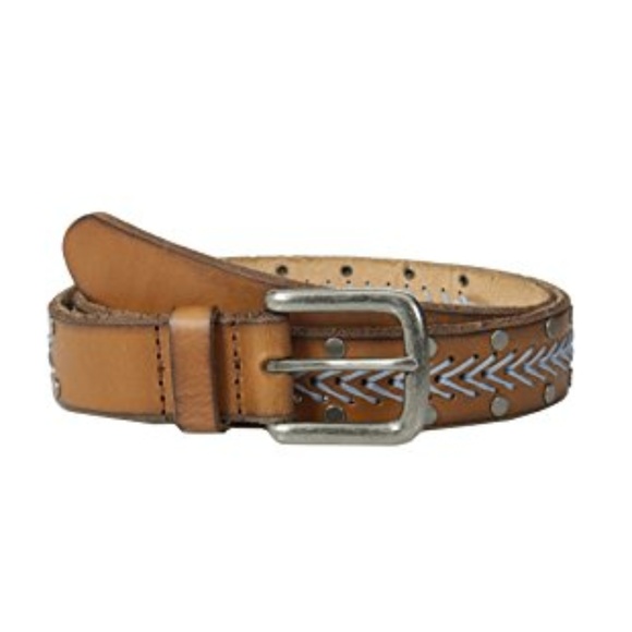 HP Cowboysbelt Tan Leather Belt w/ Blue Stitching - Picture 3 of 3