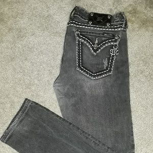 Miss Me Size 30 Skinny Jeans-Charcoal Gray