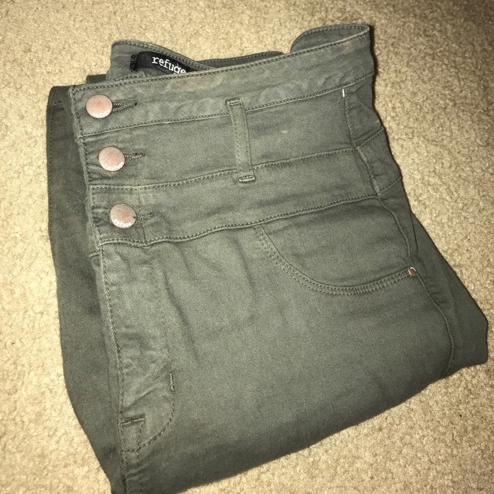 Olive High Waisted Jeans