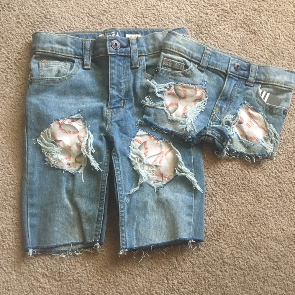 Handmade distressed denim.