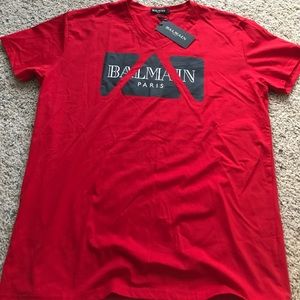Balmain Red Tee Shirt