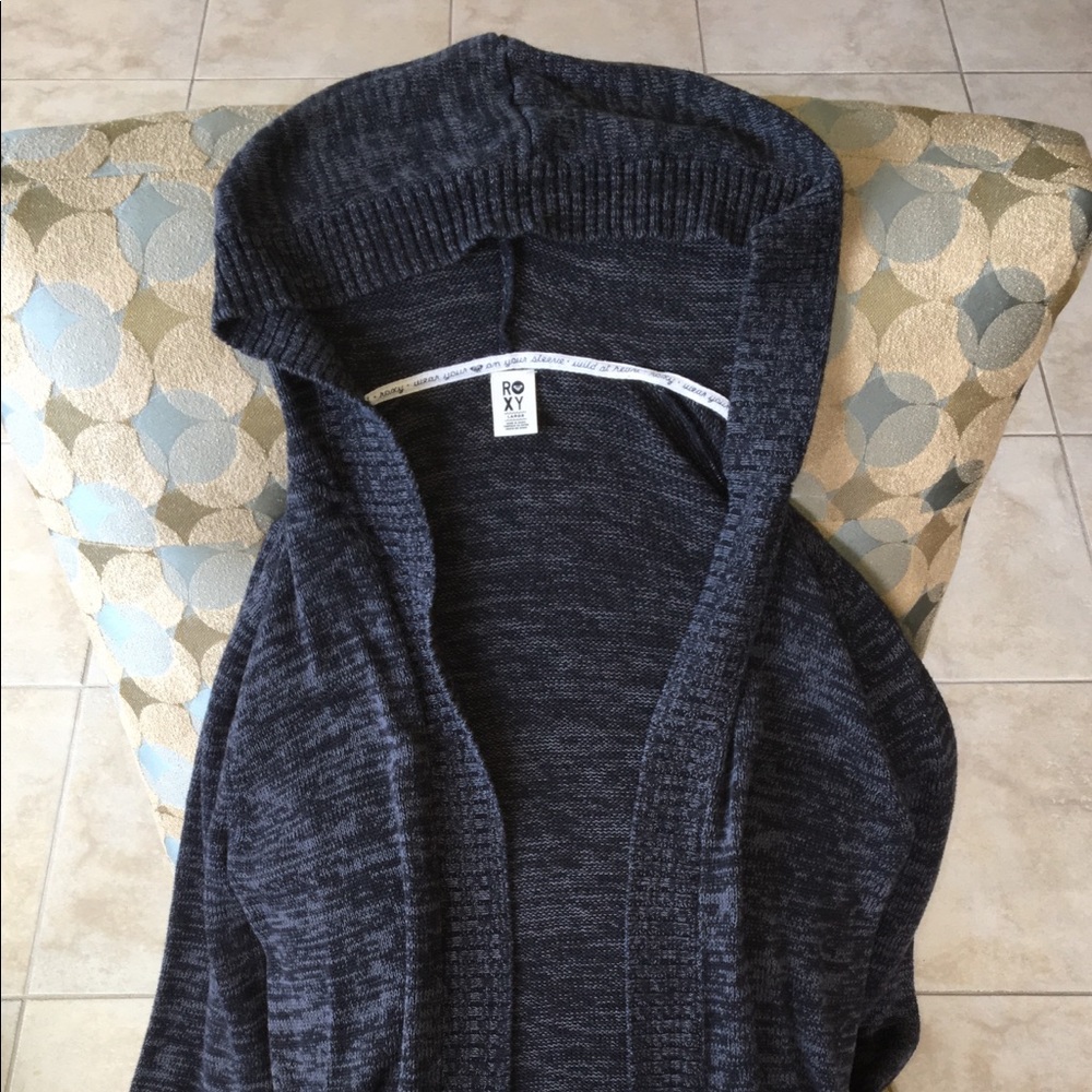 Roxy cardigan with hoodie and belt