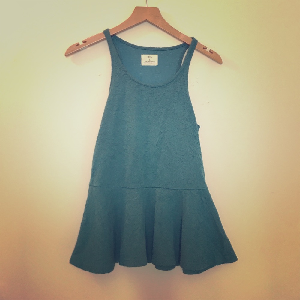 Teal peplum top from Urban Outfitters