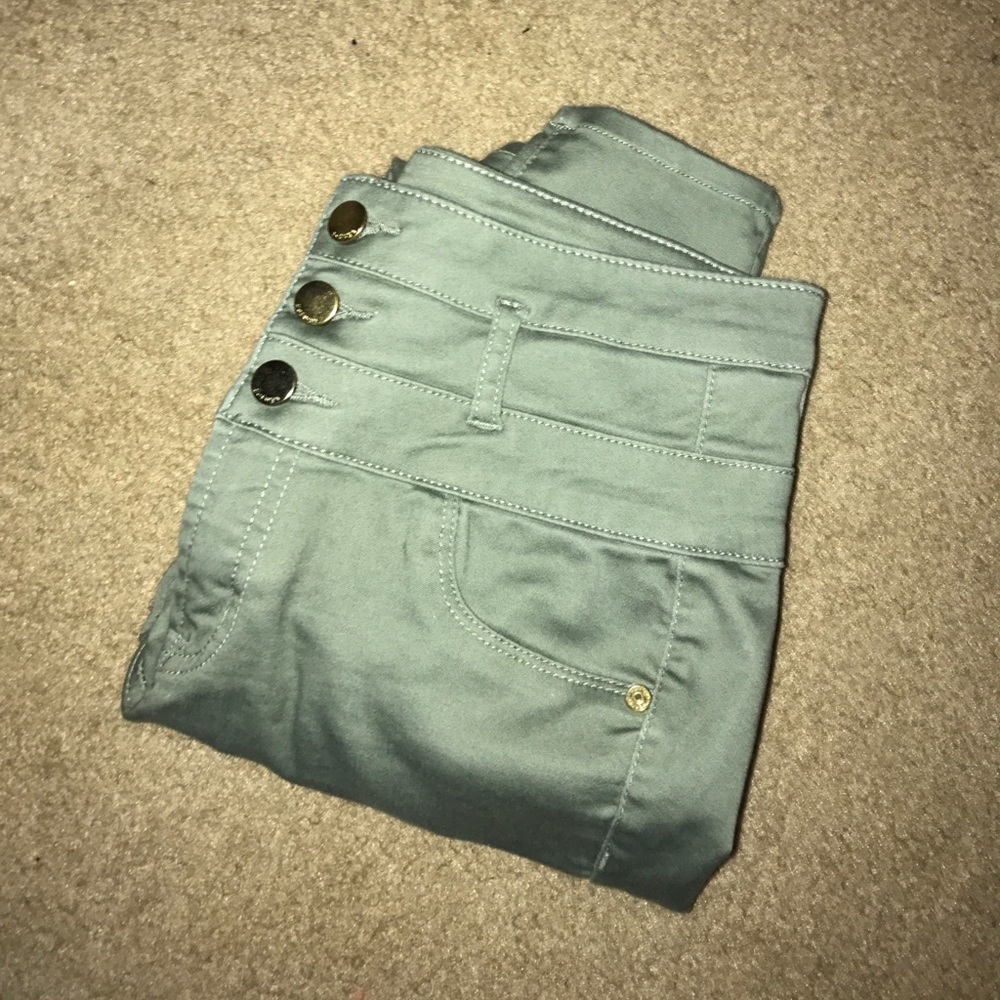 Olive Green high-waisted pants