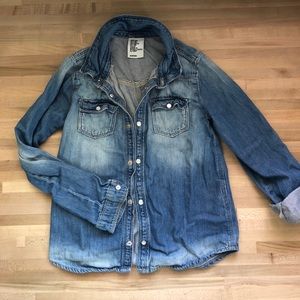 Girls Boys Chambray Collar