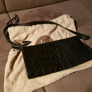 Monsac Black Leather Clutch