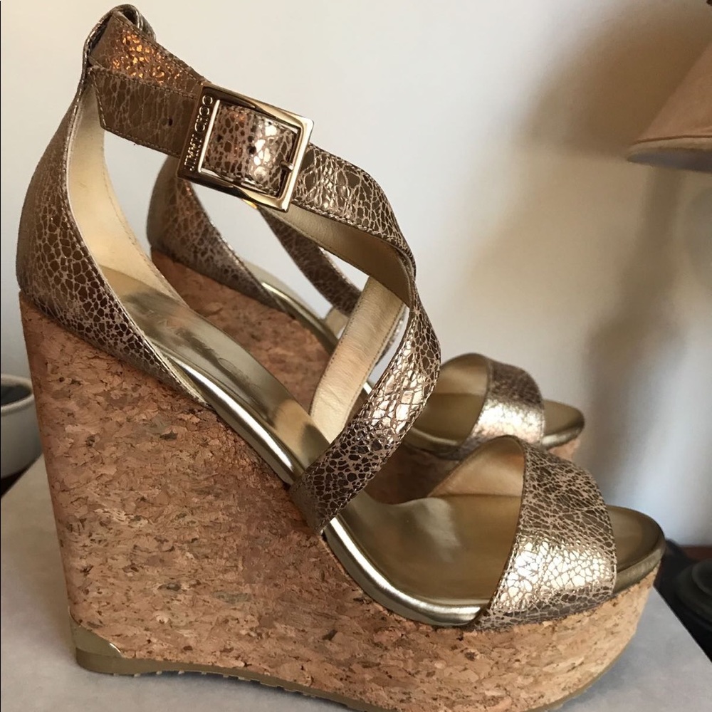 New, never worn Jimmy Choo Portia Wedges