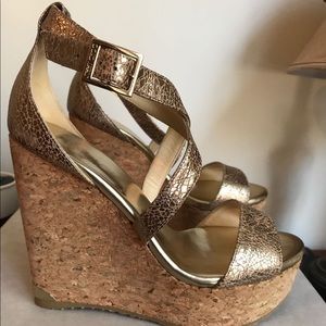 New, never worn Jimmy Choo Portia Wedges