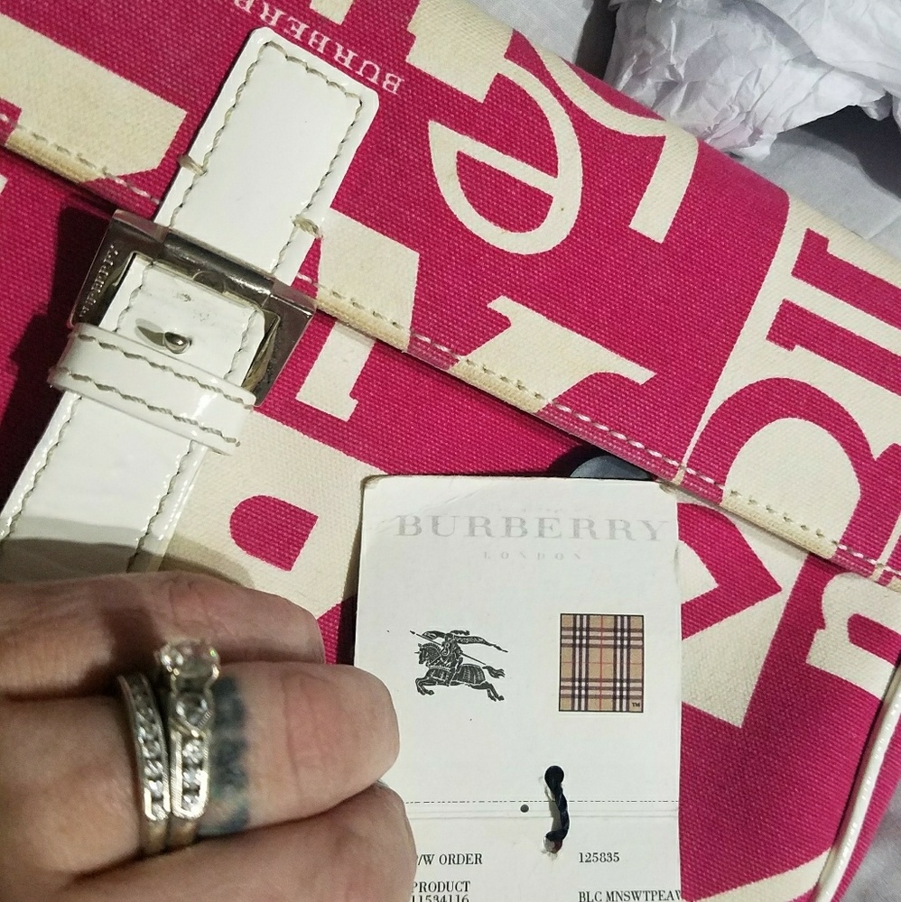 NWT Vintage 💯Authentic Burberry Clutch*RARE*Pi - Picture 5 of 7
