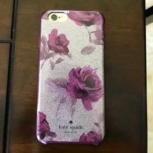 Purple Kate spade sparkly rose iPhone 6 case