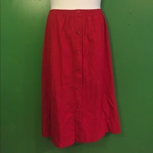 Red Skirt Button up in front