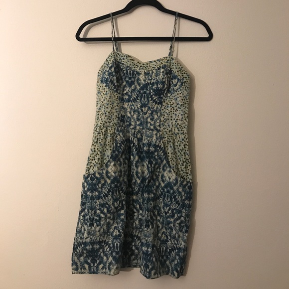 Spaghetti strap printed mini dress with pockets - Picture 1 of 4