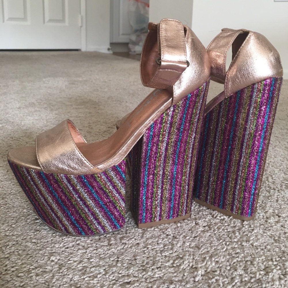 Jeffrey Campbell glitter platforms