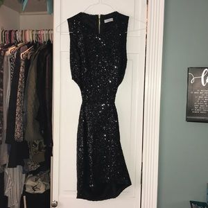 Tobi Black Sequin Party Dress with Cutouts